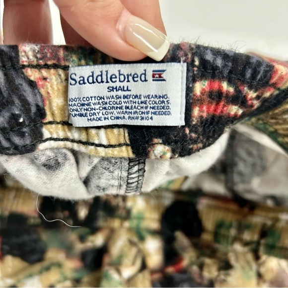 New Saddlebred Mens Pajamas Lounge Pants PJs Hunting Black Lab Dog Beige Small - Picture 5 of 6